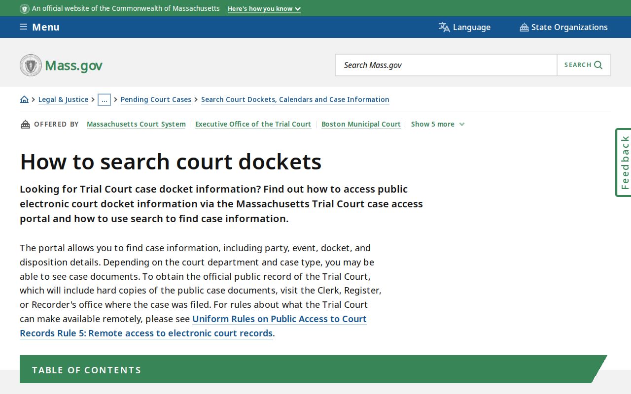 Hampden County resident lookup court search instructions