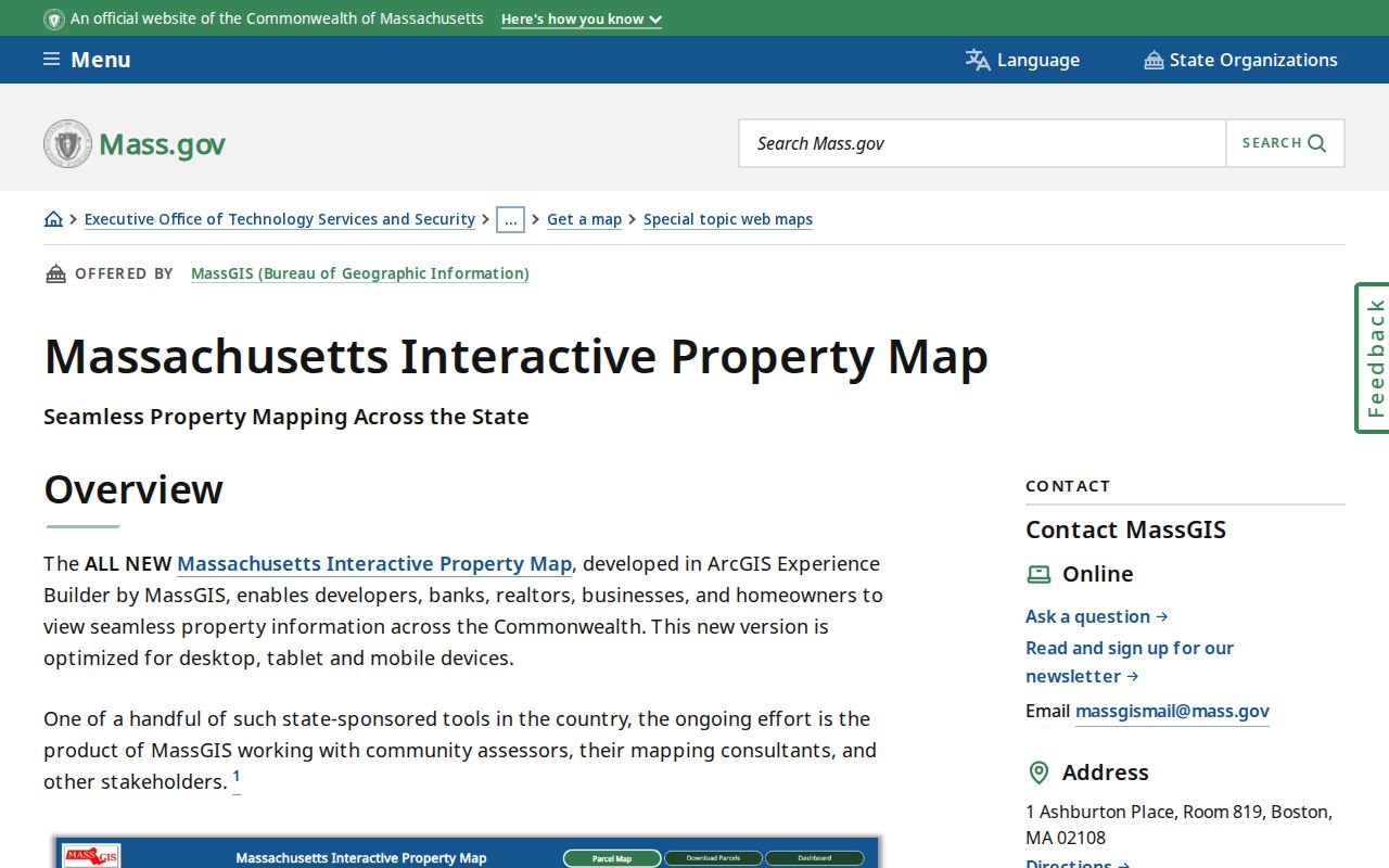 Hampden street directory MassGIS property map for parcel research