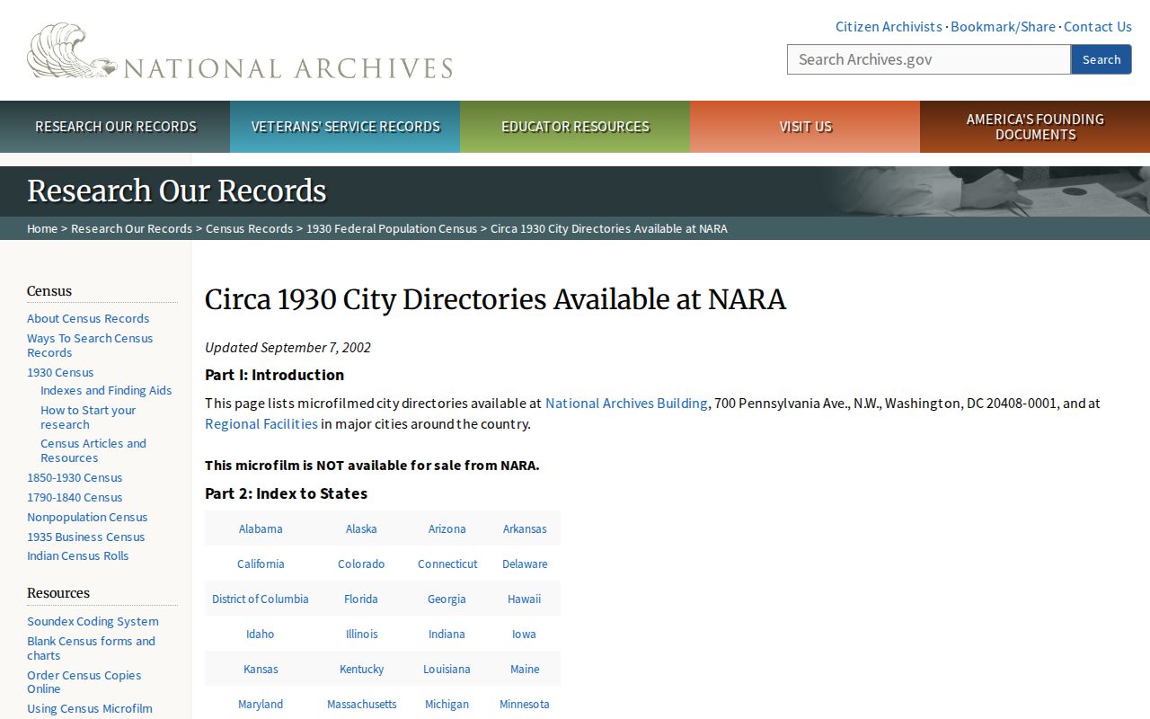 Hampden city directory research through National Archives directory listings